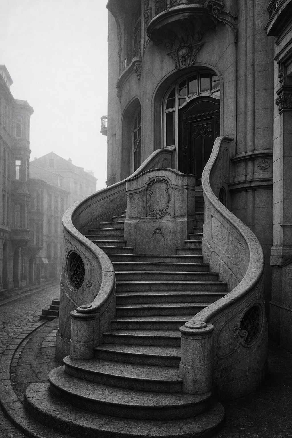 The curving stone steps of the Camondo Stairs